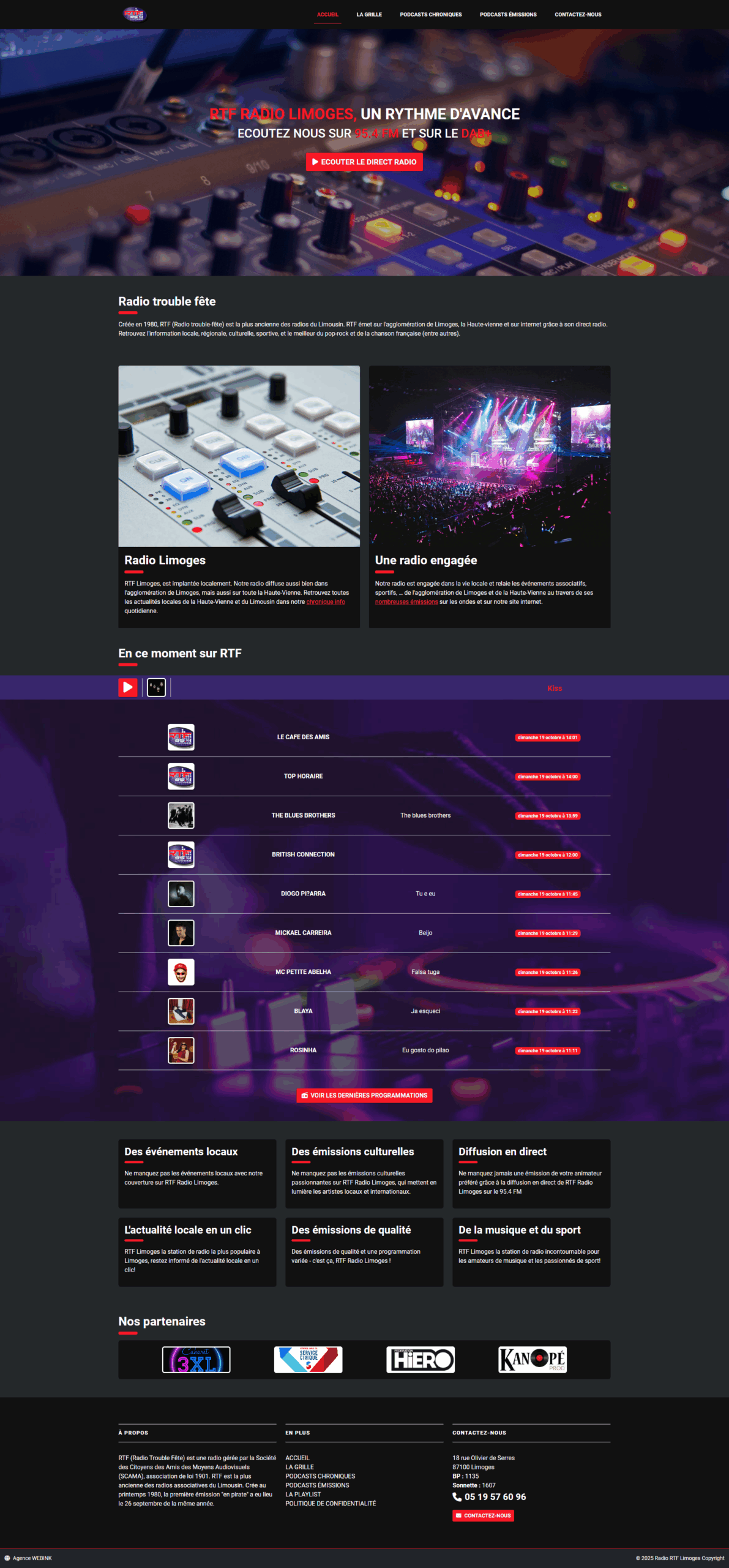Aperçu du projet RTF Radio Limoges